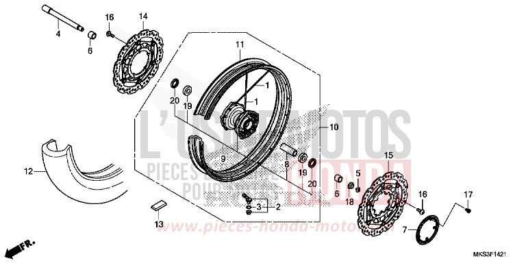 ROUE AVANT (2) de Africa Twin DCT DARKNESS BLACK METALLIC (NH463) 2020
